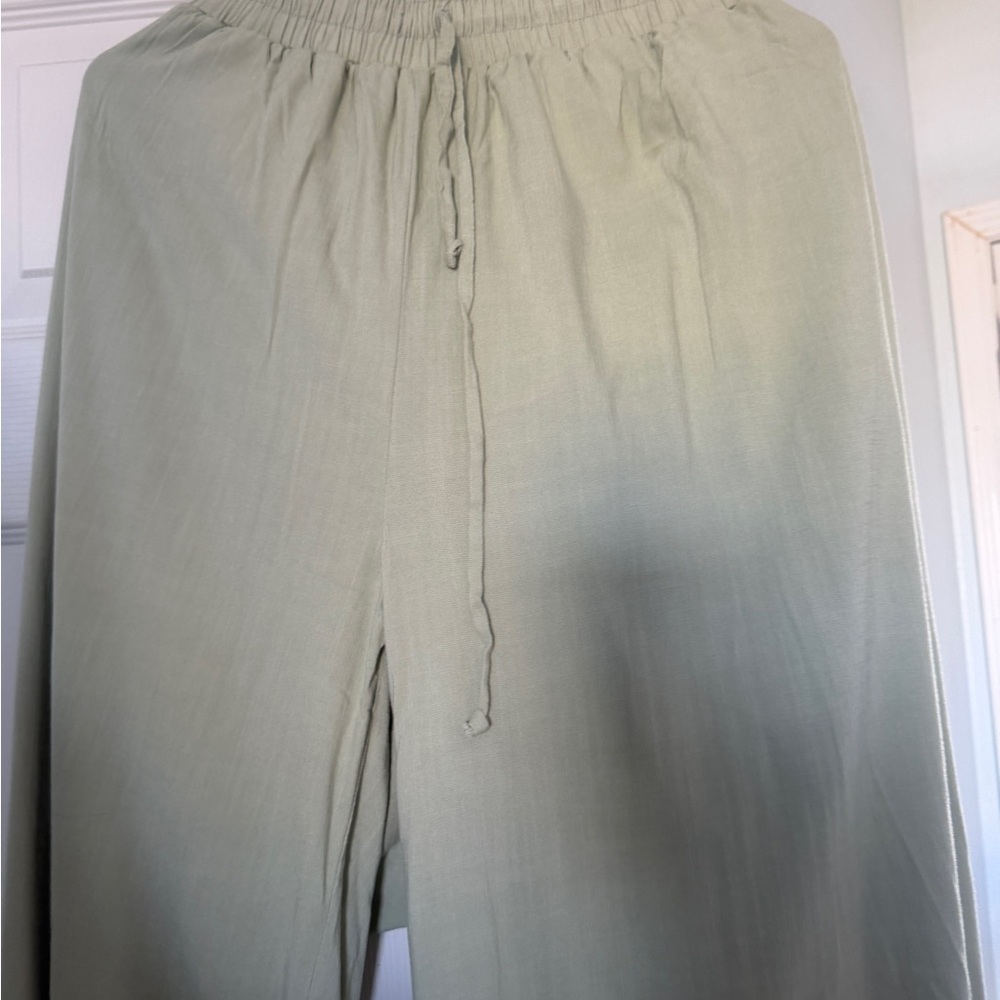 Sage Green Button-Up Blouse this is a set blouse with pants! - Picture 2 of 3